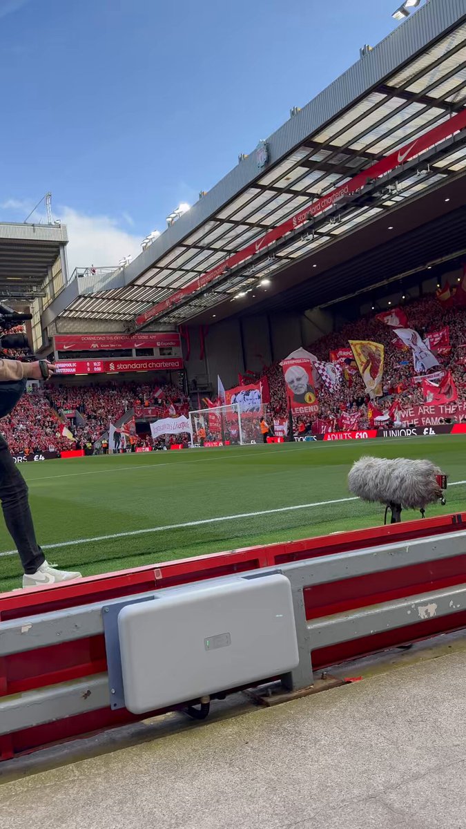I stuck my phone in the cupholder on my wheelchair for YNWA. It’s one song I’ll always be holding my scarf for and I’ve never really filmed it. It’s come out pretty well TBH! #LIVTOT #Champions #LFC