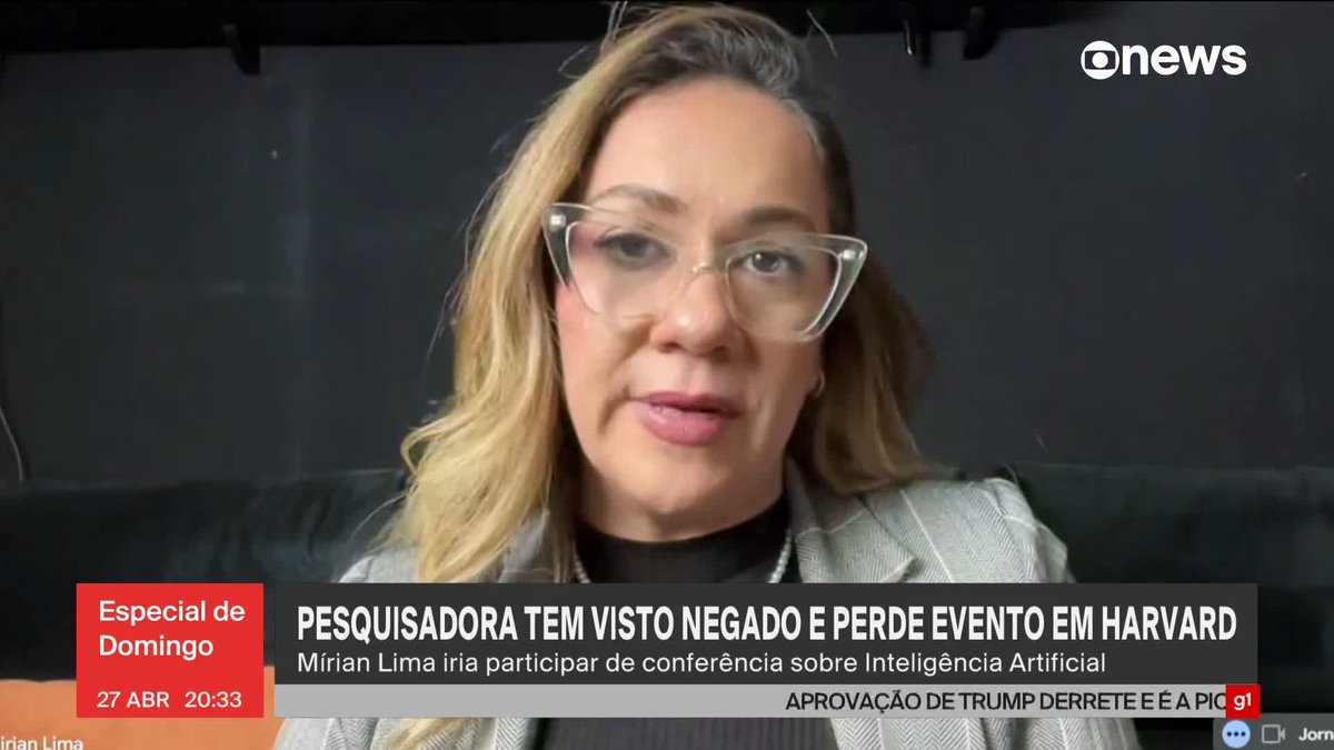 Pesquisadora brasileira tem visto negado e perde evento em Harvard. Mírian Lima iria participar de conferência sobre Inteligência Artificial. ➡ Assista ao #EspecialdeDomingo: #GloboNews