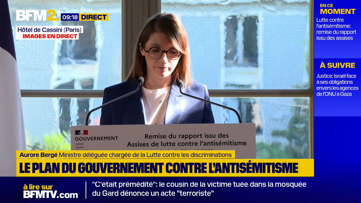 💬 "Je veux rendre ici hommage à Aboubakar C. (...)À sa famille, ses proches, à nos compatriotes musulmans, la Nation toute entière adresse son soutien" L'hommage de la ministre Aurore Bergé, après le meurtre dans une mosquée du Gard