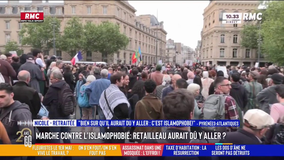 🚨 Marche contre l'islamophobie : Retailleau aurait dû y aller ? 📞 Nicole, au 3216 : "C'est un signe que les actes islamophobes ne sont pas à la même hauteur que les actes antisémites." #GGRMC