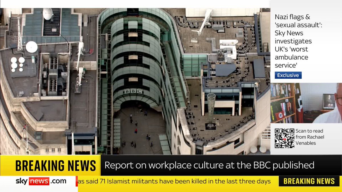 BREAKING: A review into the BBC workplace has ruled out the presence of a "toxic" culture but says improvements could be made Read more 🔗 📺 Sky 501, Virgin 602, Freeview 233 and YouTube