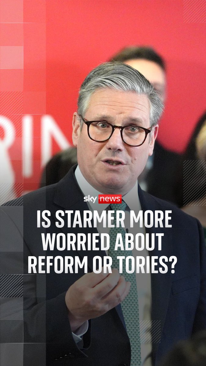 Sky's Beth Rigby asked Sir Keir Starmer whether he was more worried about Reform UK or the Conservatives, after talks of a coalition between the two parties. This is part of a series of local election previews with all major parties invited Analysis ➡️