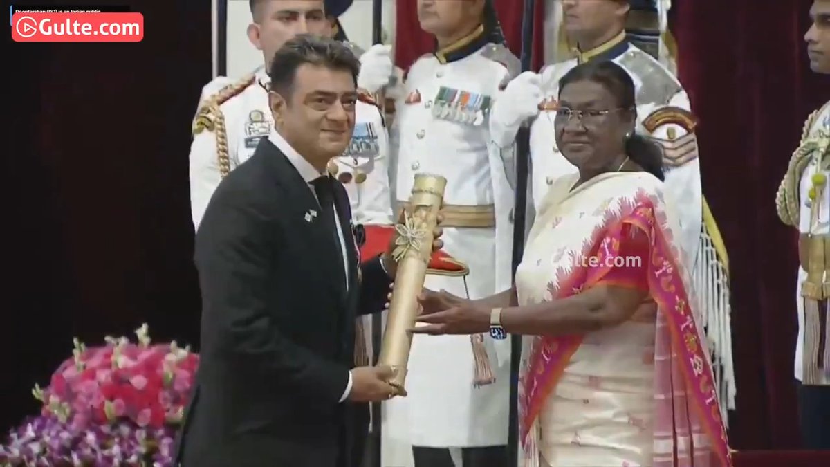 #AjithKumar has been conferred the Padma Bhushan, the third-highest civilian award, by President Droupadi Murmu. #PadmaBhushanAjithKumar