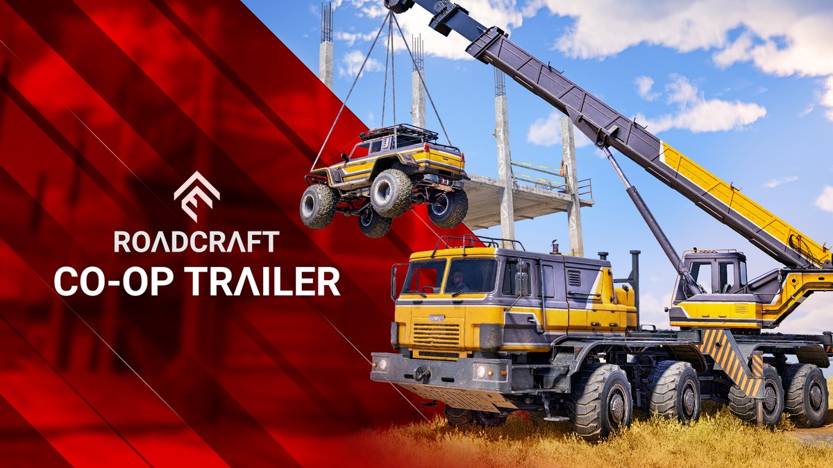 🚨 *HONK HONK* that’s your squad calling! The new #RoadCraft co-op trailer is here! Up to 4 players with cross-play, shared progression & built-in voice chat! 📆 Coming May 20! Pre-order now: