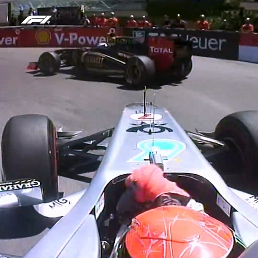 Memorable sends from one of the best to ever do it ❤️ Watch over 20 minutes of overtakes, battles and victories onboard with the legendary Michael Schumacher now 👇 #F1 #DrivenToPerfection Qatar Airways