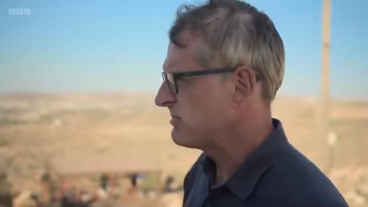 Daniella Weiss, head of the settler movement, uses violence against journalist Louis Theroux to try to explain that israeli settlers don't commit violence. just one of many important moments in this documentary exposing the extremist nature of israeli #settlers