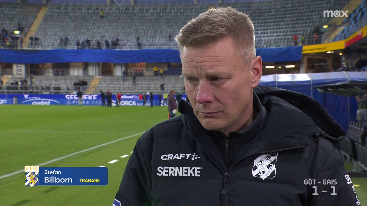 🗣 "Vi är fruktansvärt oambitiösa med bollen." "Om man bara ska ge den till någon annan eller inte vill delta, då kan man titta på fotboll och det gör man bättre på läktaren." Stefan Billborn efter krysset i derbyt mot GAIS 💬 📲 Se höjdpunkter från Allsvenskan på Max