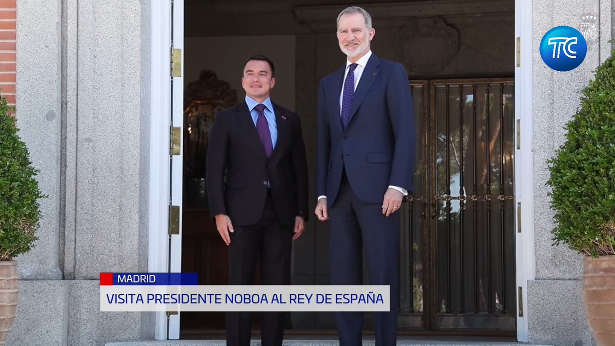 El Presidente de Ecuador, Daniel Noboa, fue recibido por el rey Felipe VI en el Palacio de La Zarzuela como parte de su gira por Europa y Oriente Medio antes de su posesión oficial. Más detalles aquí: