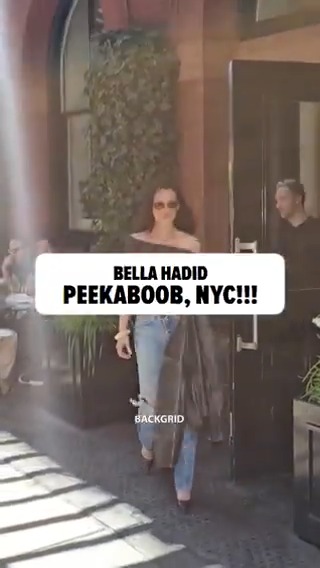 #BellaHadid showed off her 🍒 in a sheer top while out in #NYC! 🔥 See all the pics: 🎥: Backgrid