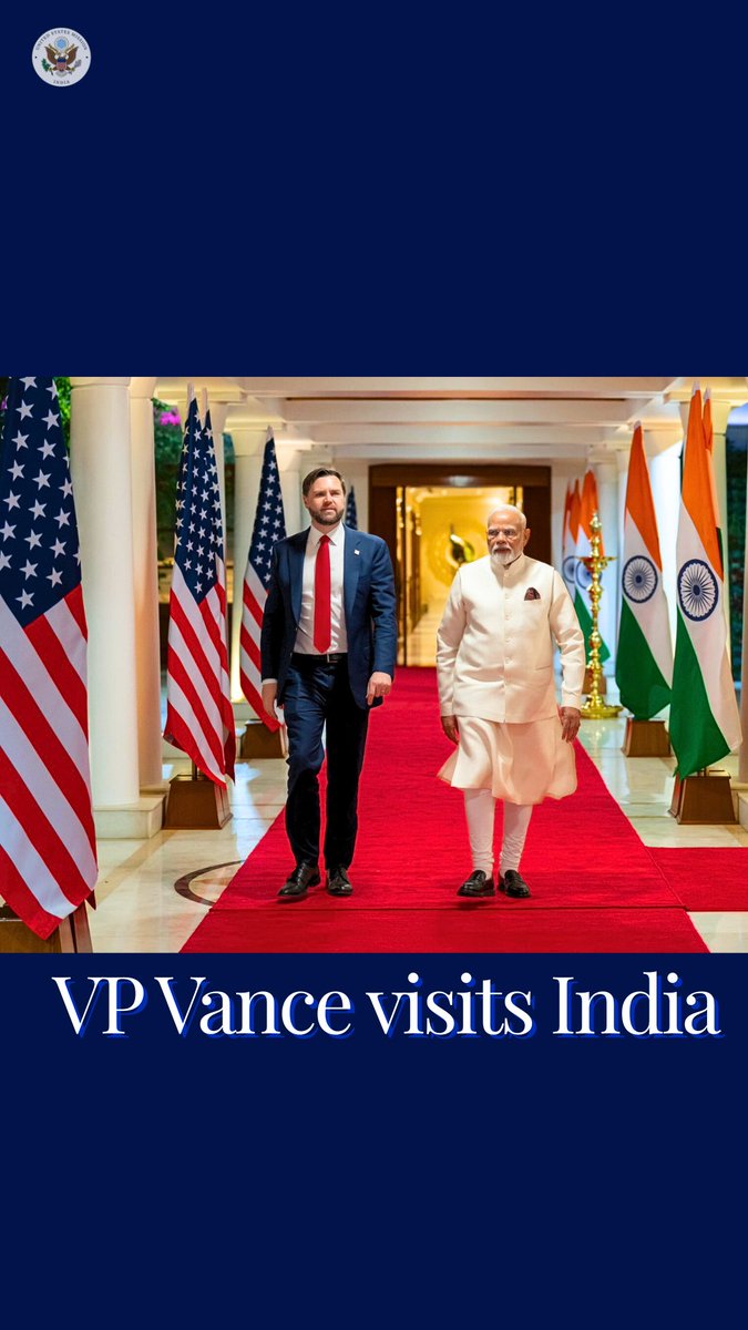 “In India, America has a friend, and we seek to strengthen the warm bonds our great nations already share.” - Vice President JD Vance Vance Vice President Vance’s visit to India underscored the deep friendship and enduring partnership between our nations. Watch the highlights from this meaningful trip to know more about how our countries are working together to build a brighter future.