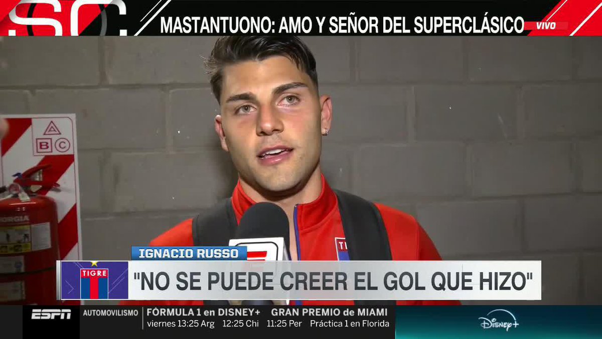 "EL GOL QUE HIZO EL OTRO DÍA NO SE PUEDE CREER." Ignacio Russo se refirió al golazo que hizo Franco Mastantuono. 📺 #SportsCenter | #DisneyPlus