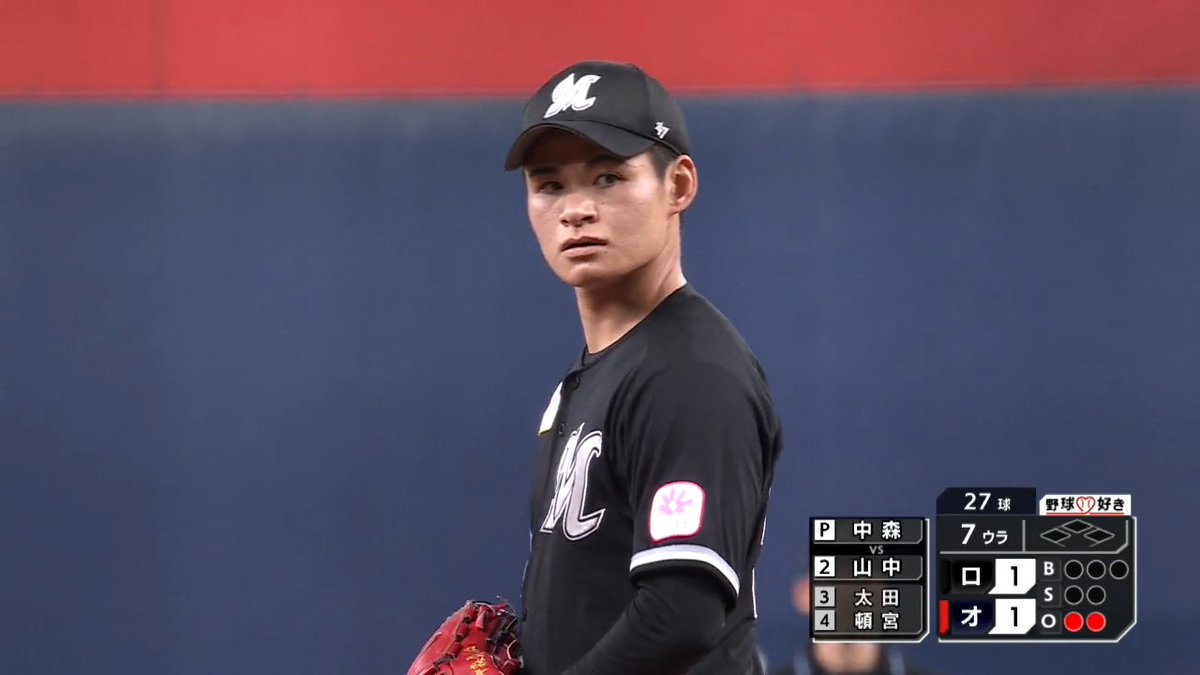 #中森俊介 2回4奪三振好リリーフ👊 HR放った #廣岡大志 ルーキー #麦谷祐介 #山中稜真 次々三振に キレあるフォークが冴える✌ おトクな年額プランキャンペーン実施中! 詳しくはこちら ▶️: #chibalotte #パリーグ #ベースボールLIVE