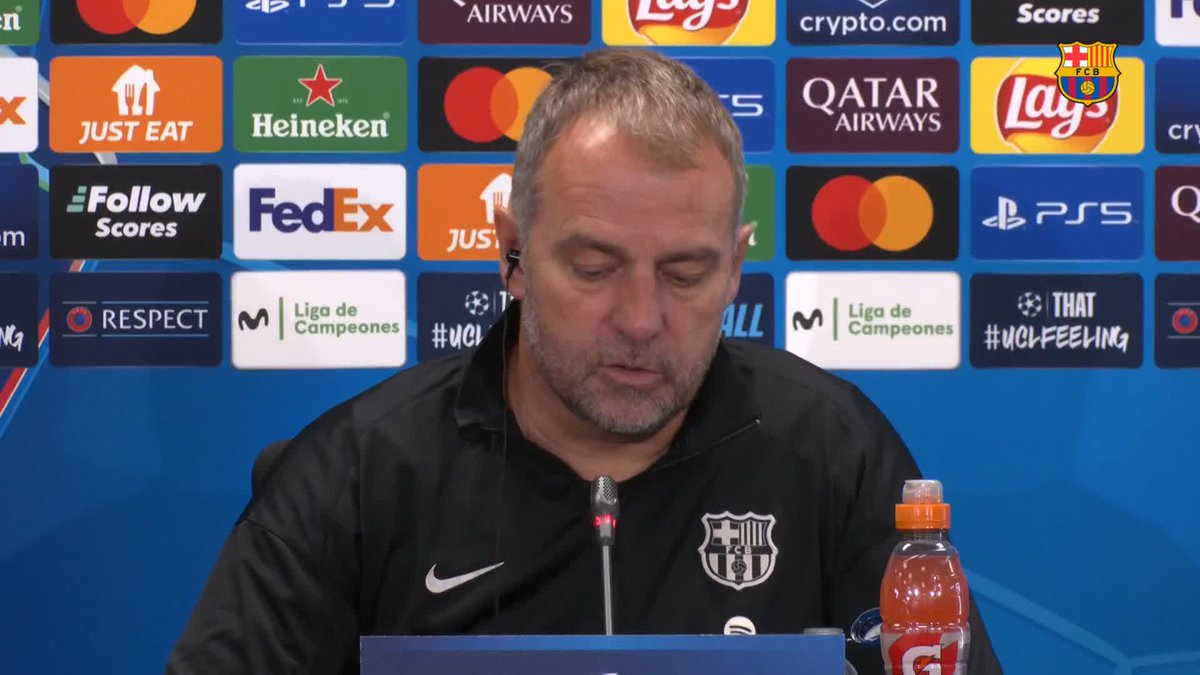 🎙️ HANSI FLICK: “Jules Kounde is a really professional player. He's playing at a top level.” #BarçaInter UEFA Champions League