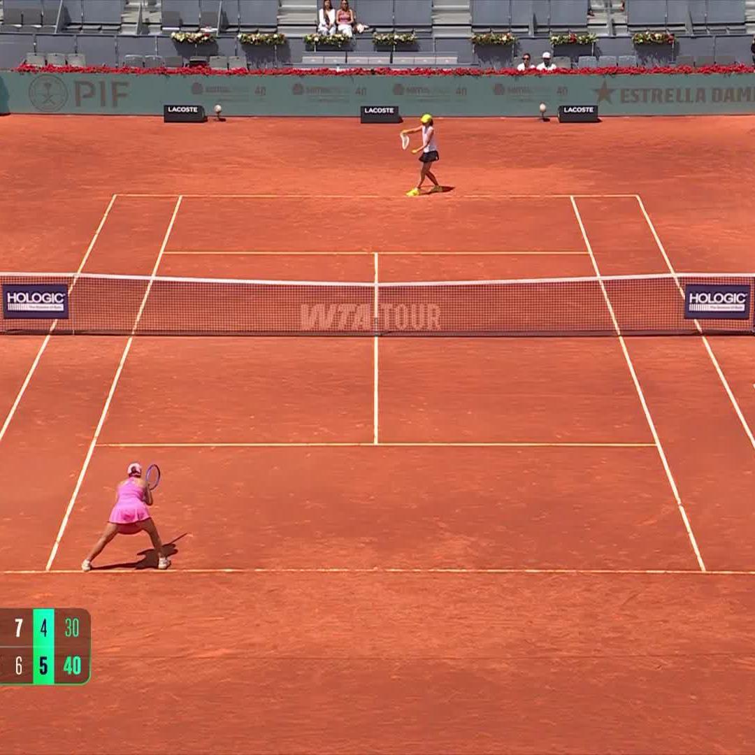 Keeping her eyes on the prize 👀 Iga Świątek secures her spot into another quarterfinal in Madrid after knocking out Shnaider 6-0, 6-7(3), 6-4! #MMOPEN