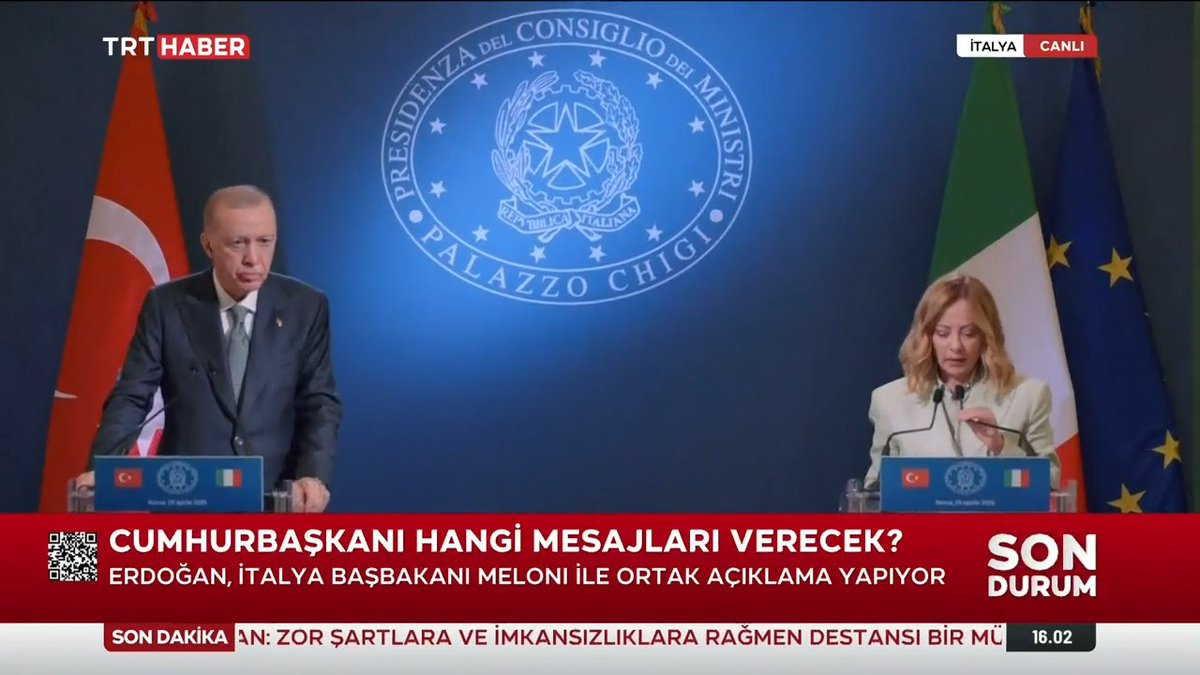 İtalya Başbakanı Meloni: Ülkelerimiz arasındaki dört dörtlük ilişkilerin daha ileri gitmesi yolunda yeni temeller attığımızı düşünüyorum. İtalya-Türkiye arasında, Akdeniz'de bir numara olacak şekilde iyi ilişkiler var.