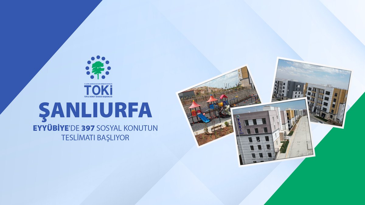 📍 Şanlıurfa Eyyübiye Batıkent Mahallesi'nde 4️⃣4️⃣1️⃣ konut inşa ederek 3️⃣9️⃣7️⃣ sosyal konutu teslimata hazır hale getirdik. 🗓️ 0️⃣2️⃣-2️⃣3️⃣ Mayıs 2️⃣0️⃣2️⃣5️⃣ tarihleri arasında hak sahiplerine teslim edilecek. 🏡 Vatandaşlarımıza yeni yuvalarında huzurlu, sağlıklı ve mutlu bir yaşam dileriz. 📌 Teslim programı için👇
