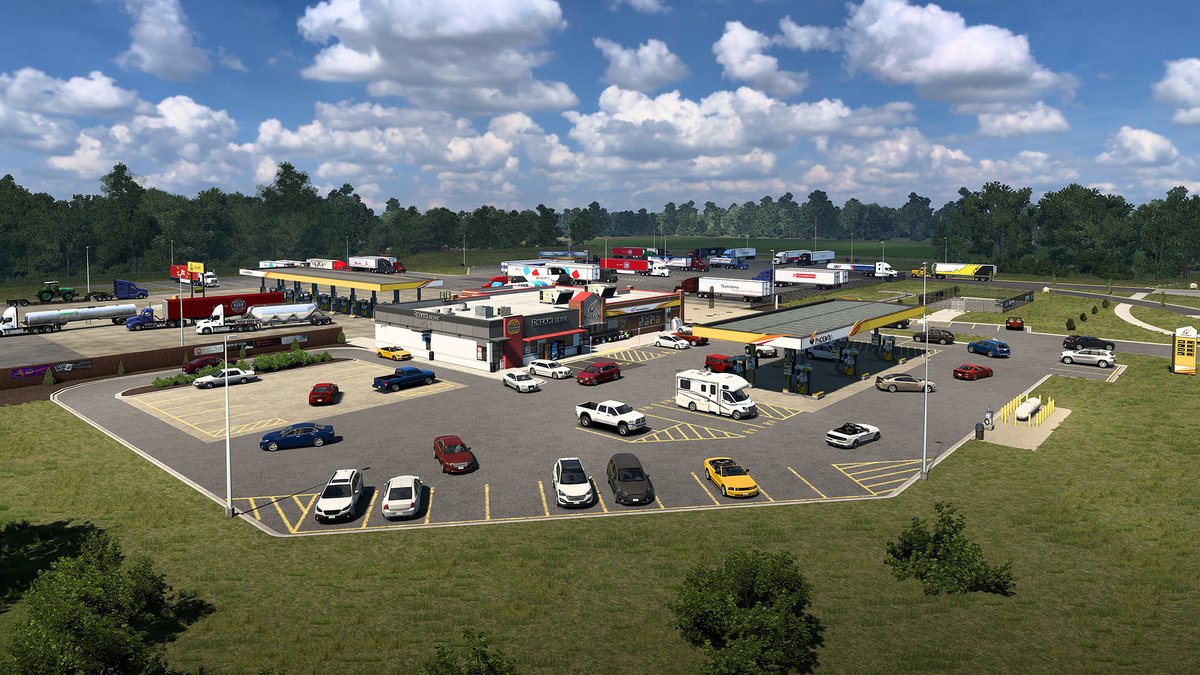 Cruising through Illinois? 🚛 Get ready to experience the welcoming accommodations of the Prairie State's many truck stops, each inspired by real-world locations, in this upcoming map expansion for American Truck Simulator! ⛽️ See a preview here 👇