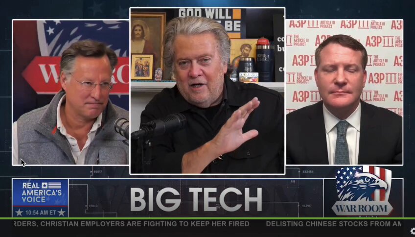 Steve Bannon and 🇺🇸 Mike Davis 🇺🇸 torch House Judiciary Chair Jim Jordan over his plan to boost Facebook and gut Trump's antitrust approach. Why is Jim Jordan, asks Bannon, "who I don't want to say has been in the pocket of Facebook for many decades" trying to undermine antitrust?
