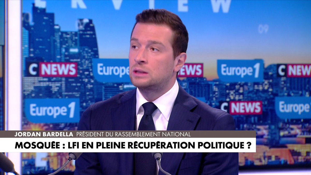 🇫🇷 FLASH | "J’ai le sentiment que la gauche a les larmes […] à géométrie variable", affirme Jordan Bardella, président du RN, après le meurtre d’Aboubakar.