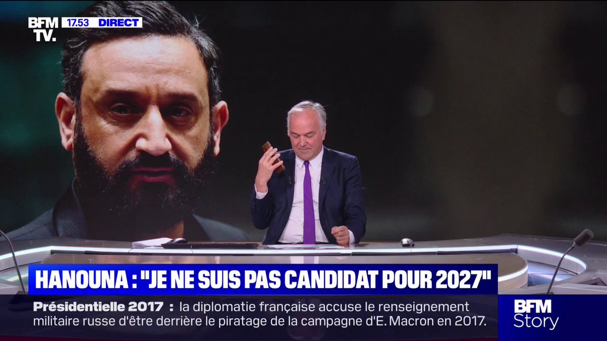 💬 "Je ne suis pas candidat pour 2027" Cyril Hanouna dément en direct sur BFMTV les rumeurs de candidature dans la course à l'Élysée