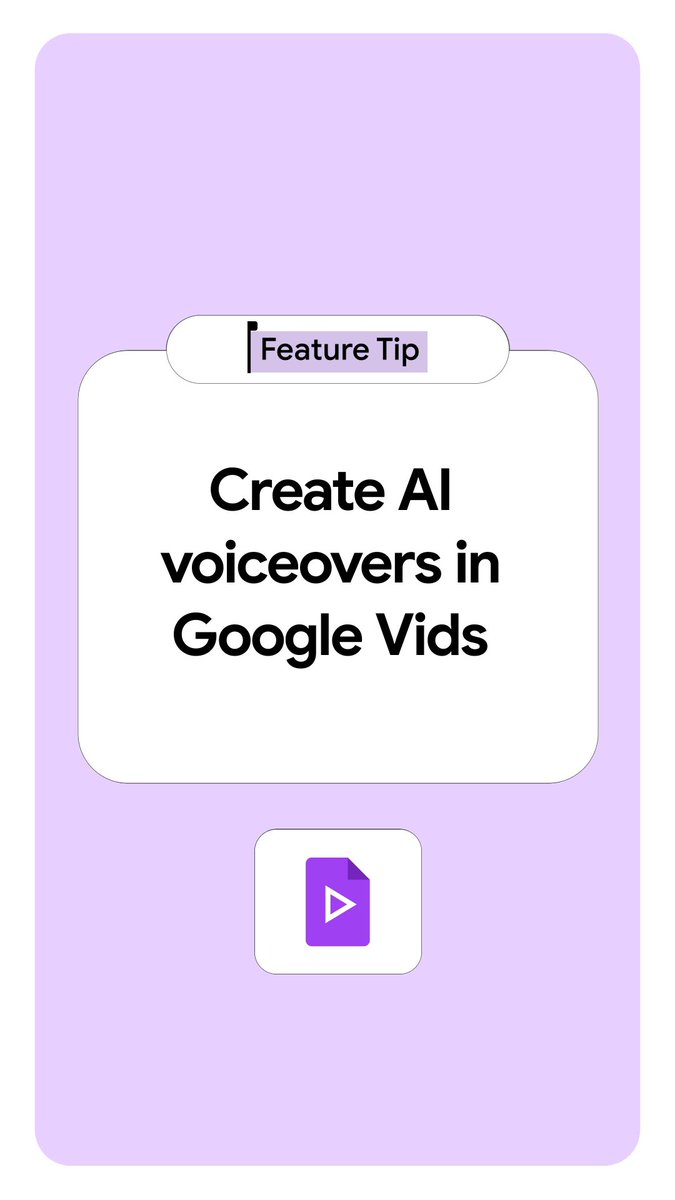 Give your video a voice with AI voiceovers in Google Vids, without saying a word 😉 →