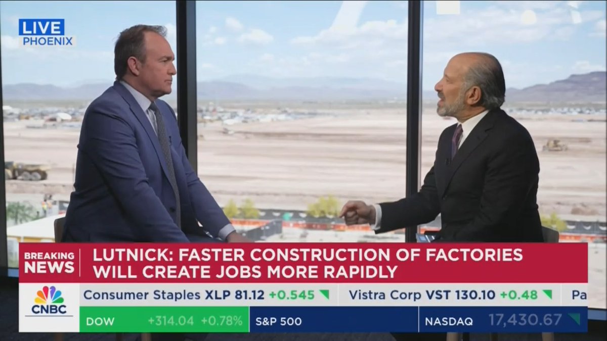 Lutnick: It's time to train people not to do the jobs of the past, but to do the great jobs of the future. This is the new model where you work in these kinds of plants for the rest of your life, and your kids work here and your grandkids work here