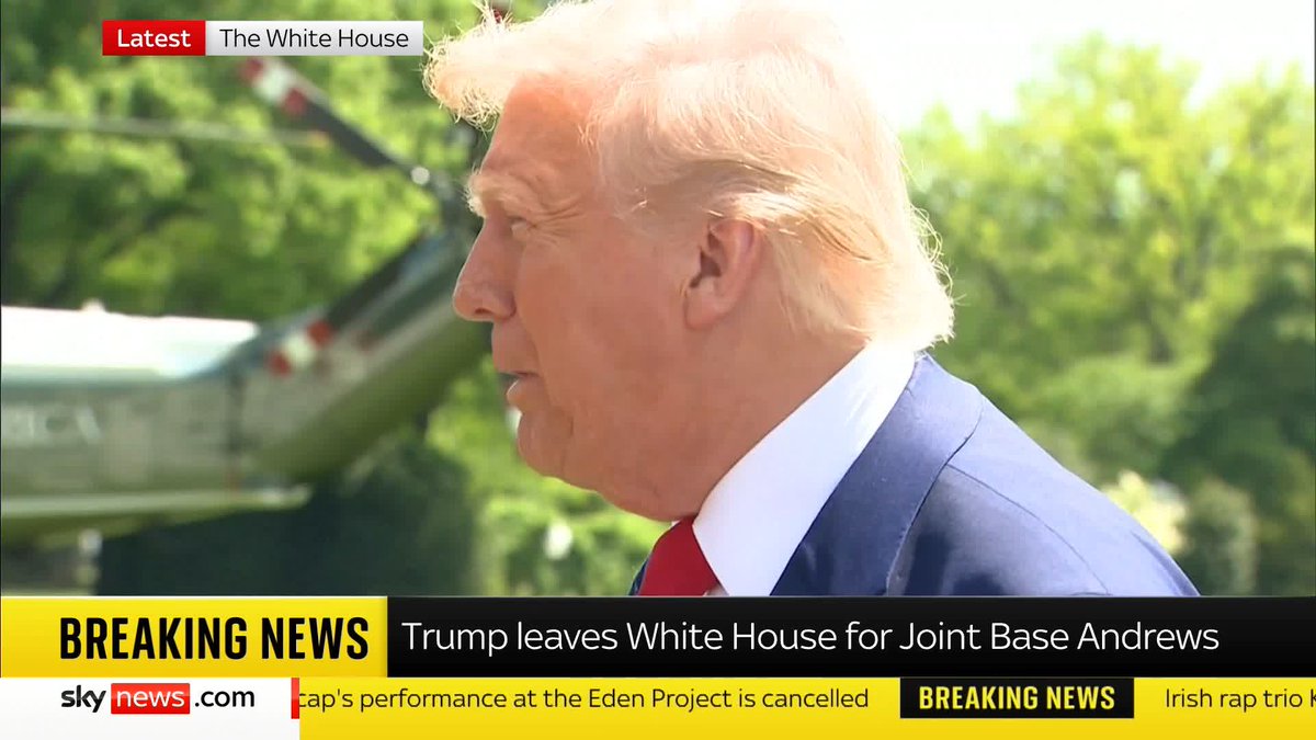 "I'd like to be Pope". US President Donald Trump jokes with reporters as he is questioned ahead of his visit to Michigan, where he will be delivering a speech to mark his first 100 days in office. Live updates: 📺 Sky 501 and YouTube
