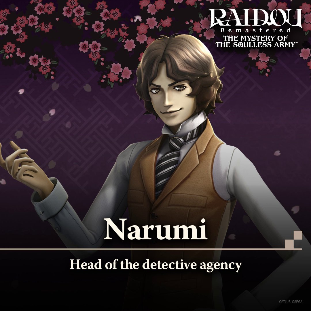 Meet Raidou’s boss and head of the Narumi Detective Agency - Narumi! This laid back detective may leave the all the grunt work to Raidou, but he'd never ignore someone in need. Pre-order RAIDOU Remastered: The Mystery of the Soulless Army now:
