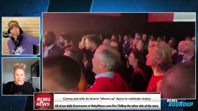 Carney and wife do bizarre 'elbows up' dance to celebrate election victory Sheila Gunn Reid and Lise Merle XX react to Liberal Leader Mark Carney and his wife doing a bizarre "elbows up" dance following his victory in last night's election.
