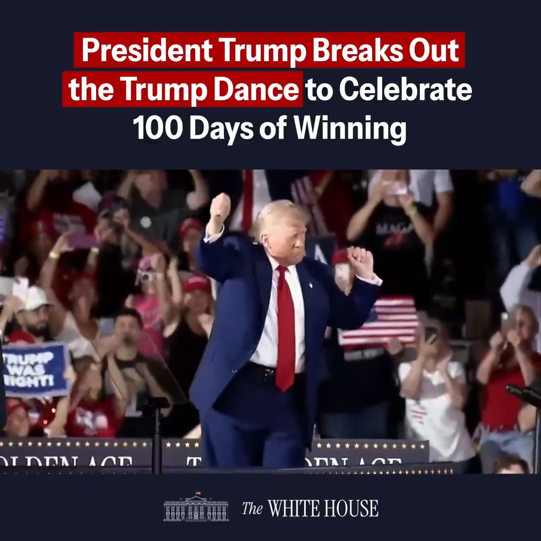 President Trump Breaks Out the Trump Dance to Celebrate 100 Days of Winning! 🇺🇸