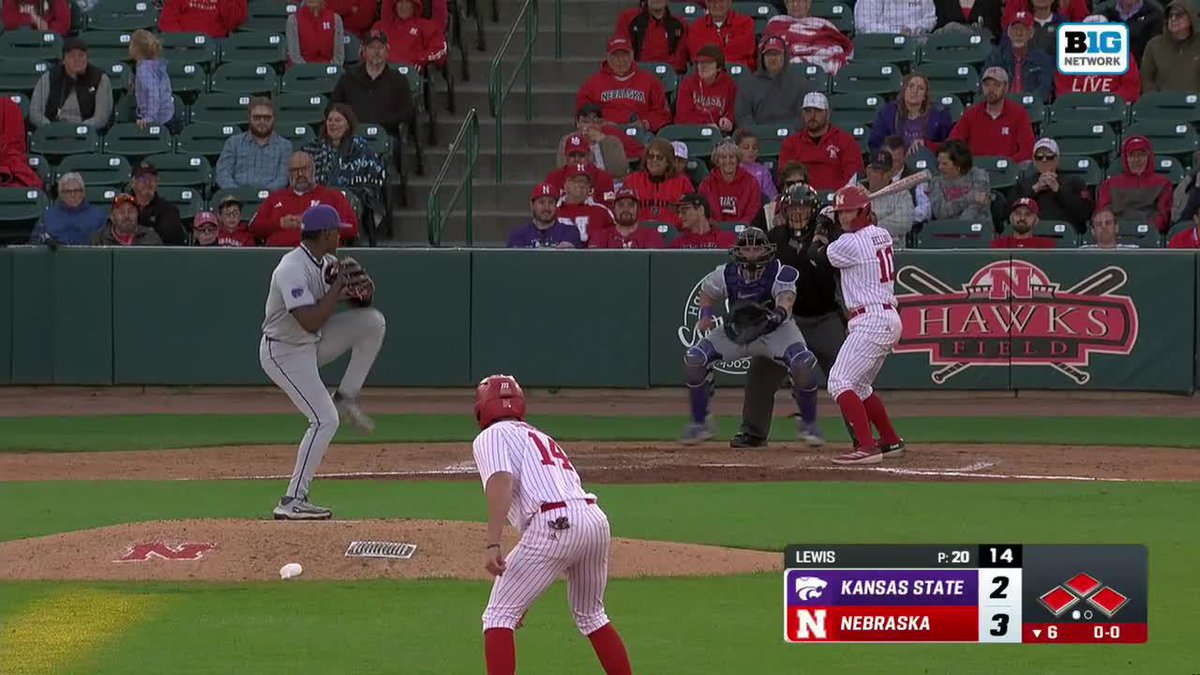.Hogan Helligso drives in Stone on an RBI single. B6 | 4-2 NU 📺: Big Ten Network