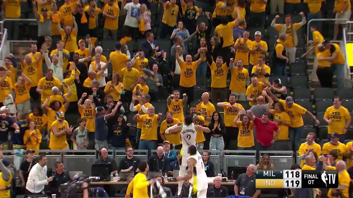 HALIBURTON CULMINÓ LA REMONTADA DE LOS PACERS PARA QUE SE PONGAN 4-1 Y ELIMINEN A LOS BUCKS EN LOS PLAYOFFS DE LA #NBAxESPN. 🔥🔥🔥