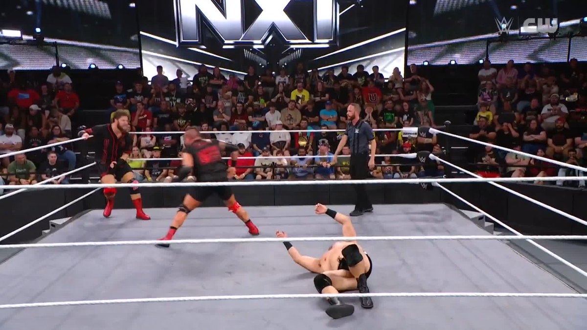 Hank with the save!!! Hank Walker and Tank Ledger almost lost the titles as quick as they got them 😳 #WWENXT
