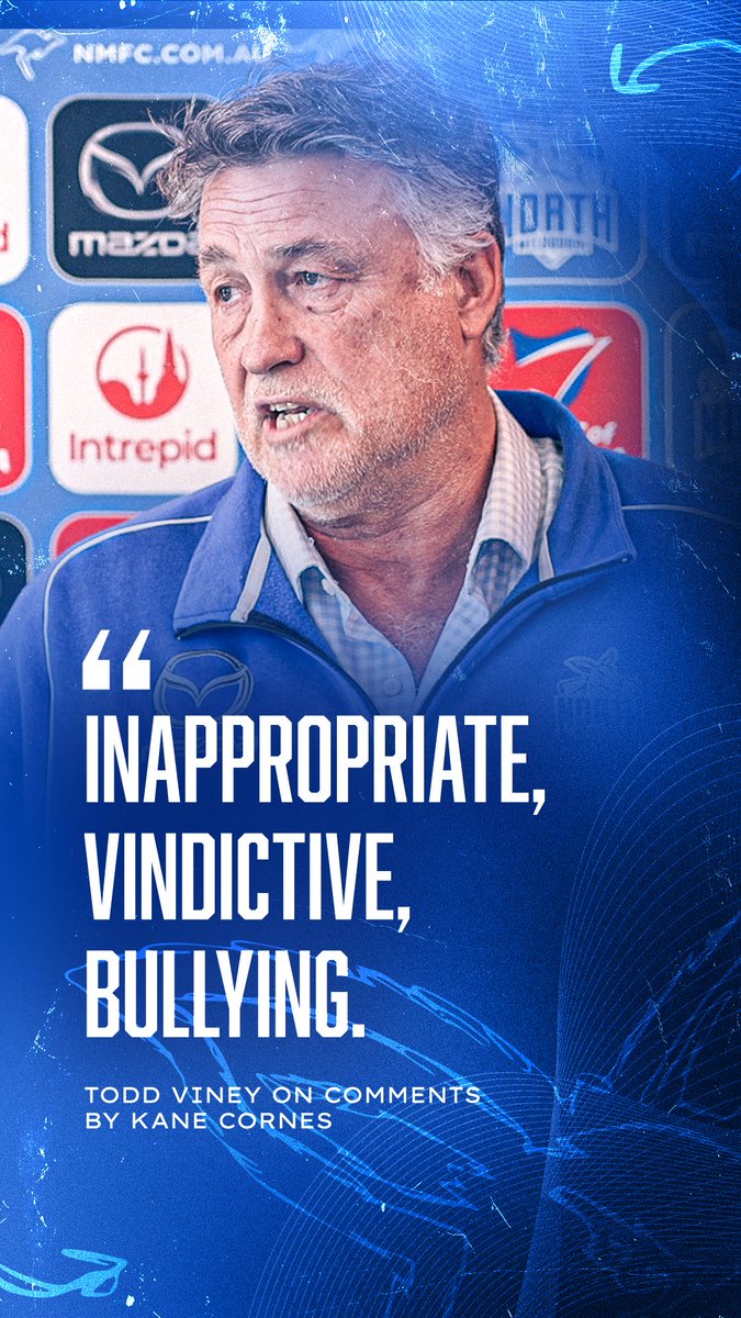 "When it starts to overstep the line and become personal it's my responsibility and the club's responsibility to look after our people." General manager of football Todd Viney responds to Kane Cornes' criticism of Harry Sheezel and Jy Simpkin. #Kangas