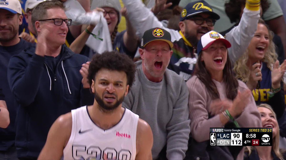 Jamal Murray, Games 1-4 combined: 80 PTS 29-69 FG (42.0%) 9-24 3P (37.5%) Jamal Murray, Game 5: 43 PTS 17-26 FG (65.4%) 8-14 3P (57.1%) Nuggets go up 3-2 on Clippers.