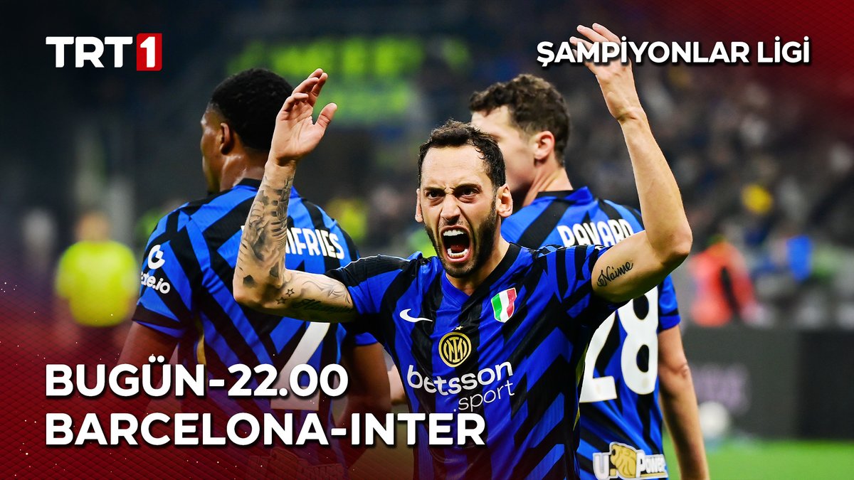 UEFA Şampiyonlar Ligi’nde yarı final heyecanı başlıyor!💫 Hakan Çalhanoğlu'nun forma giydiği Inter, Barcelona deplasmanına çıkıyor. ⚽ Barcelona-Inter mücadelesi bu akşam saat 22.00’de TRT 1 ve tabii ’de.📺