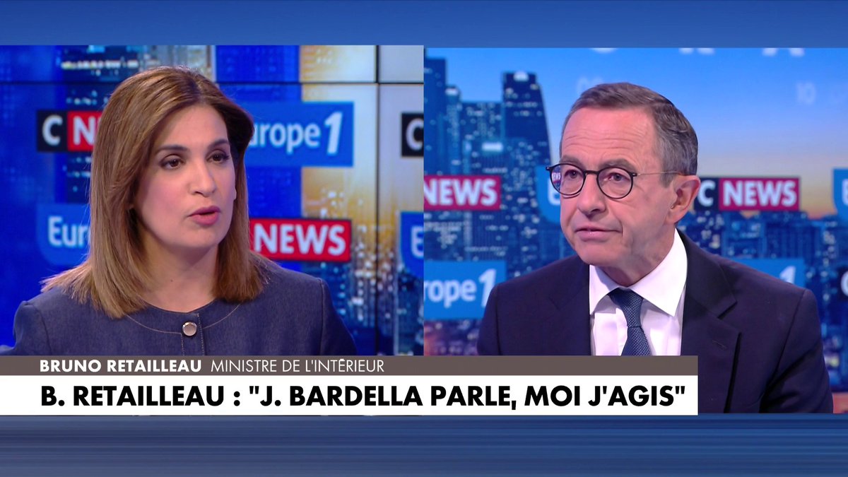 Bruno Retailleau, ministre de l'Intérieur : «Monsieur Bardella parle, mais moi j'agis», dans #LaGrandeInterview