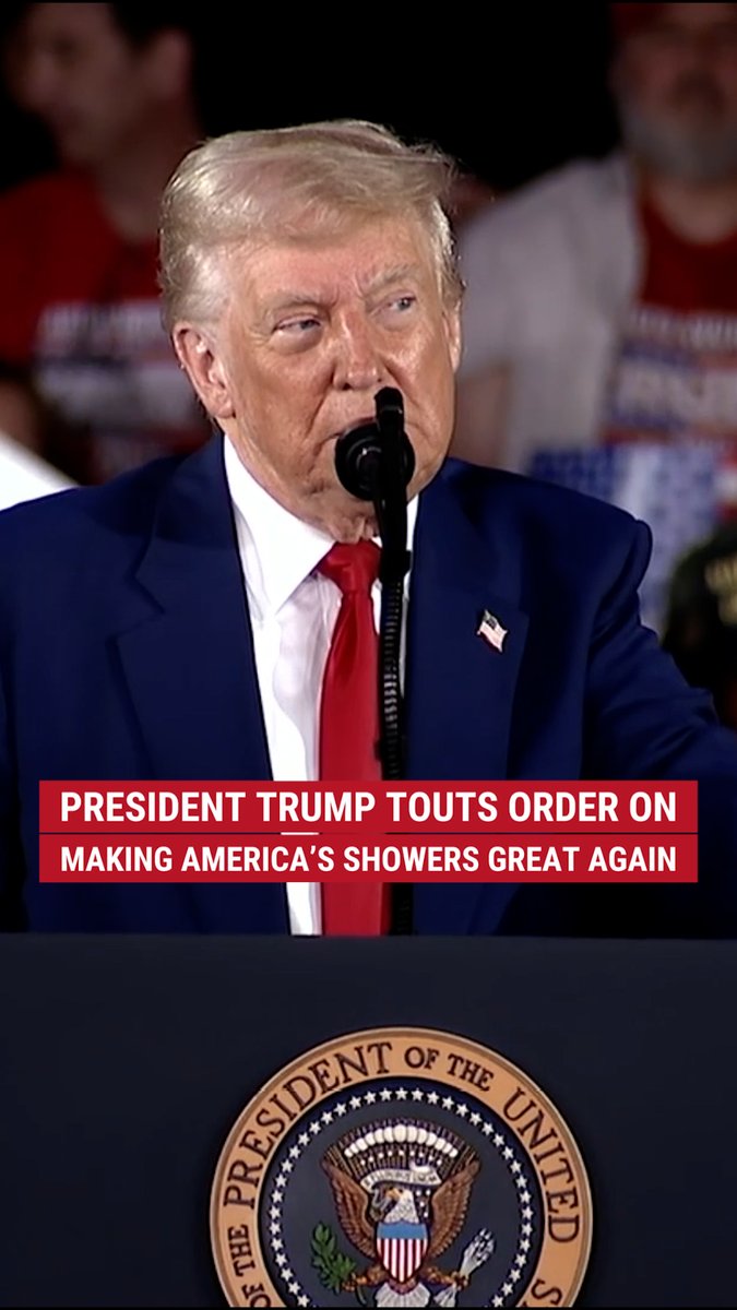 POWER OF PRESSURE: President Donald J. Trump boasts about his efforts to increase the amount of water that comes through the nozzle when showering.