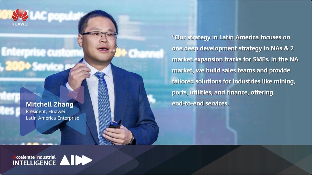 🌎 During the #Huawei Eco-Connect Summit Mexico 2025, Mitchell Zhang, President of Huawei Enterprise LATAM, shared the strategic vision driving Huawei's growth in the region. 🌐 Huawei is committed to the sustained growth of SMEs, providing them with the infrastructure and tools they need to compete in an increasingly digitalized market. 🌐 Don't miss this space where Huawei is helping transform Latin America into a hub of innovation and technological opportunities for businesses of all sizes. 📍 Follow every part of the event: 🌐 Grow Together, Win the Intelligent Era.