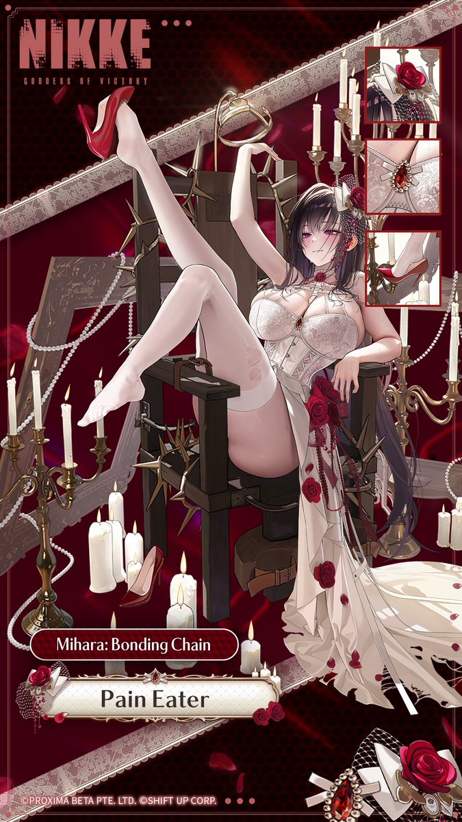 【Mihara: Bonding Chain Costume Introduction】 👕 Costume Name: Pain Eater 👧 Nikke: Mihara: Bonding Chain 🎁 How to obtain: Costume Gacha She finds joy in both pain and pleasure. HD Ver 🔗: Event Period 📅 5/1 5:00 ~ 5/22 4:59 (UTC+9) #NIKKE #MiharaBondingChain #NIKKEAnniversary