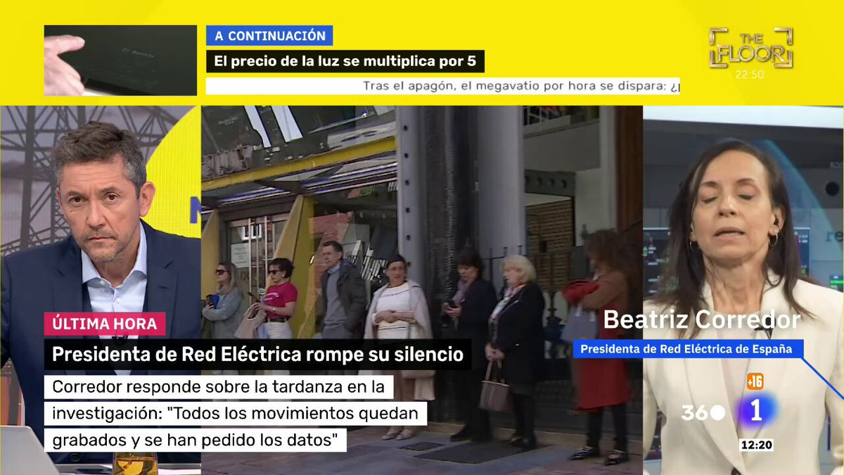 Beatriz Corredor, presidenta de Red Eléctrica, sobre un posible nuevo apagón: "El riesgo cero en un sistema físico es imposible de descartar. Lo que sí digo es que tenemos el mejor sistema del mundo" #Mañaneros30A