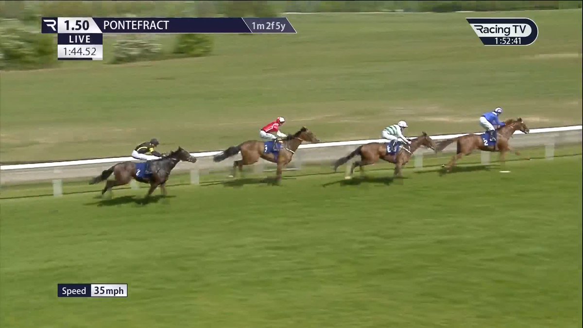 Munsif (Sea The Stars) is out of a half-sister to Taghrooda and this exciting prospect trots up at long odds-on to make it two from two for Roger Varian SHADWELL | PontefractRacecourse