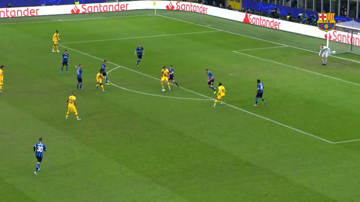 El primer gol de Ansu en Champions fue contra el Inter.