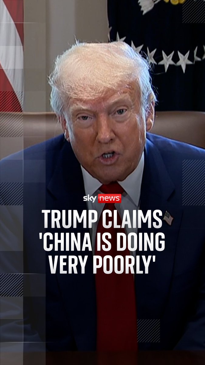 The US President said he "was actually saddened to hear" that China's economy is doing badly in reports he was shown. Latest: