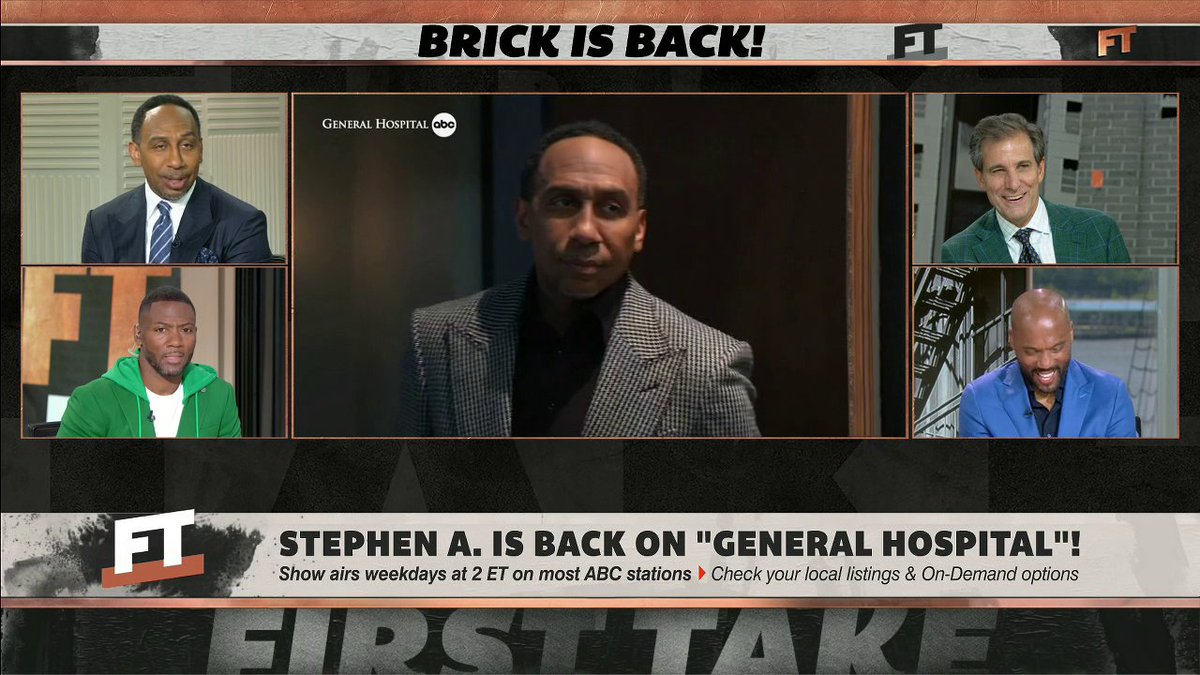 .Stephen A Smith makes an appearance as "Brick" on General Hospital 😂 (via General Hospital)