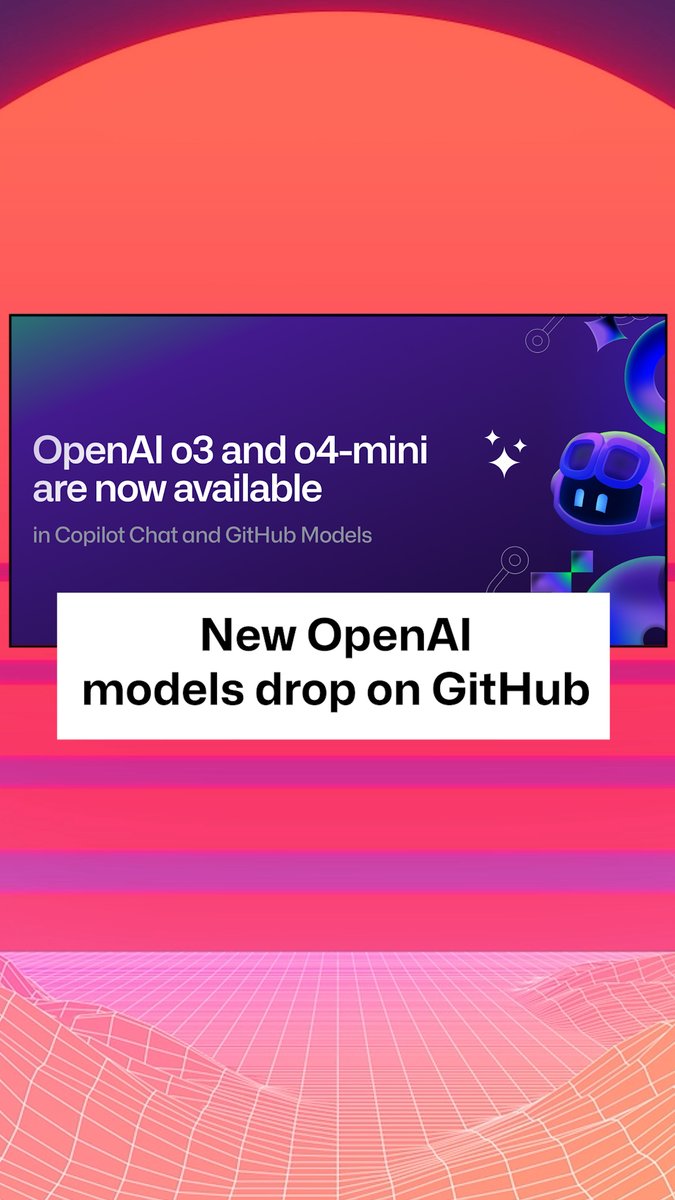 Did we hear "200K token windows"? 👀 Yes. Yes, we did. Try OpenAI's o3 and o4-mini in GitHub Copilot and GitHub Models—now in public preview. 🎉