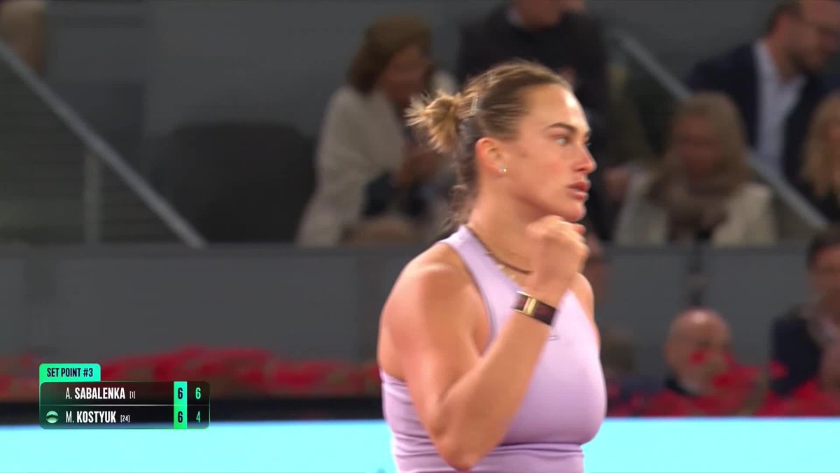 challenge accepted ✅ Sabalenka Aryna takes the slight edge to grab the first set 7-6(4) over Kostyuk. #MMOpen