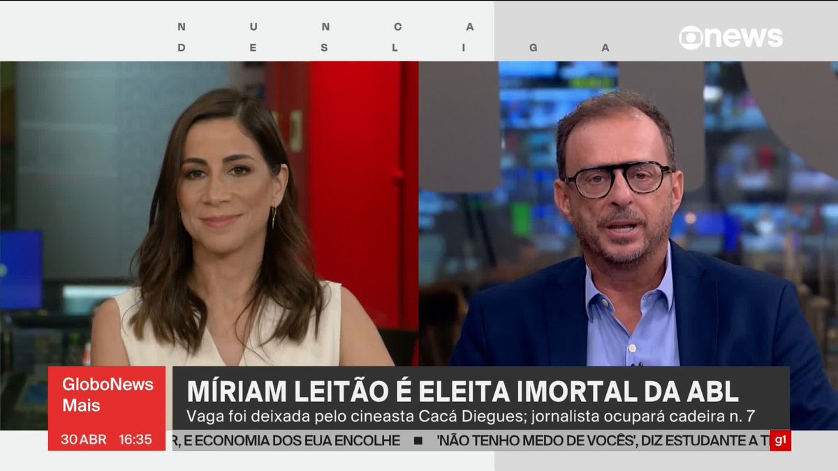 .Míriam Leitão é eleita imortal da ABL e vai ocupar a cadeira número 7. Vaga foi deixada pelo cineasta Cacá Diegues. ➡ Assista ao #GloboNewsMais: #GloboNews