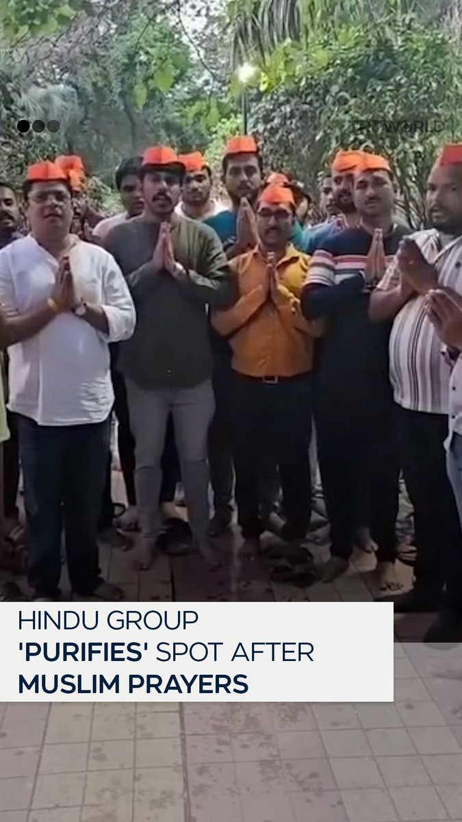 Members of a Hindu nationalist group in Pune, India, 'purified' an area with cow urine where Muslim women were seen praying, fuelling concerns over growing religious intolerance in the country