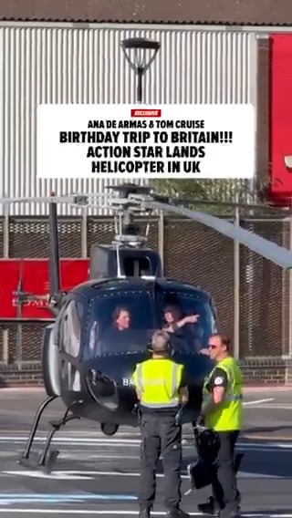 #AnaDeArmas was spotted with her new rumored boo #TomCruise ... landing in London yesterday in a helicopter piloted by the 'Mission: Impossible' star himself 👀🚁 Get all the details: 🎥: Backgrid
